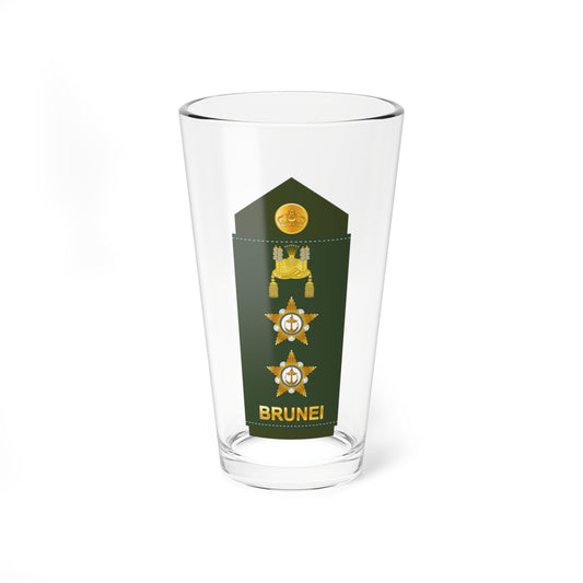 Dark green military shoulder board with a gold crown badge, a royal crown, two stars and BRUNEI lettering at the bottom.