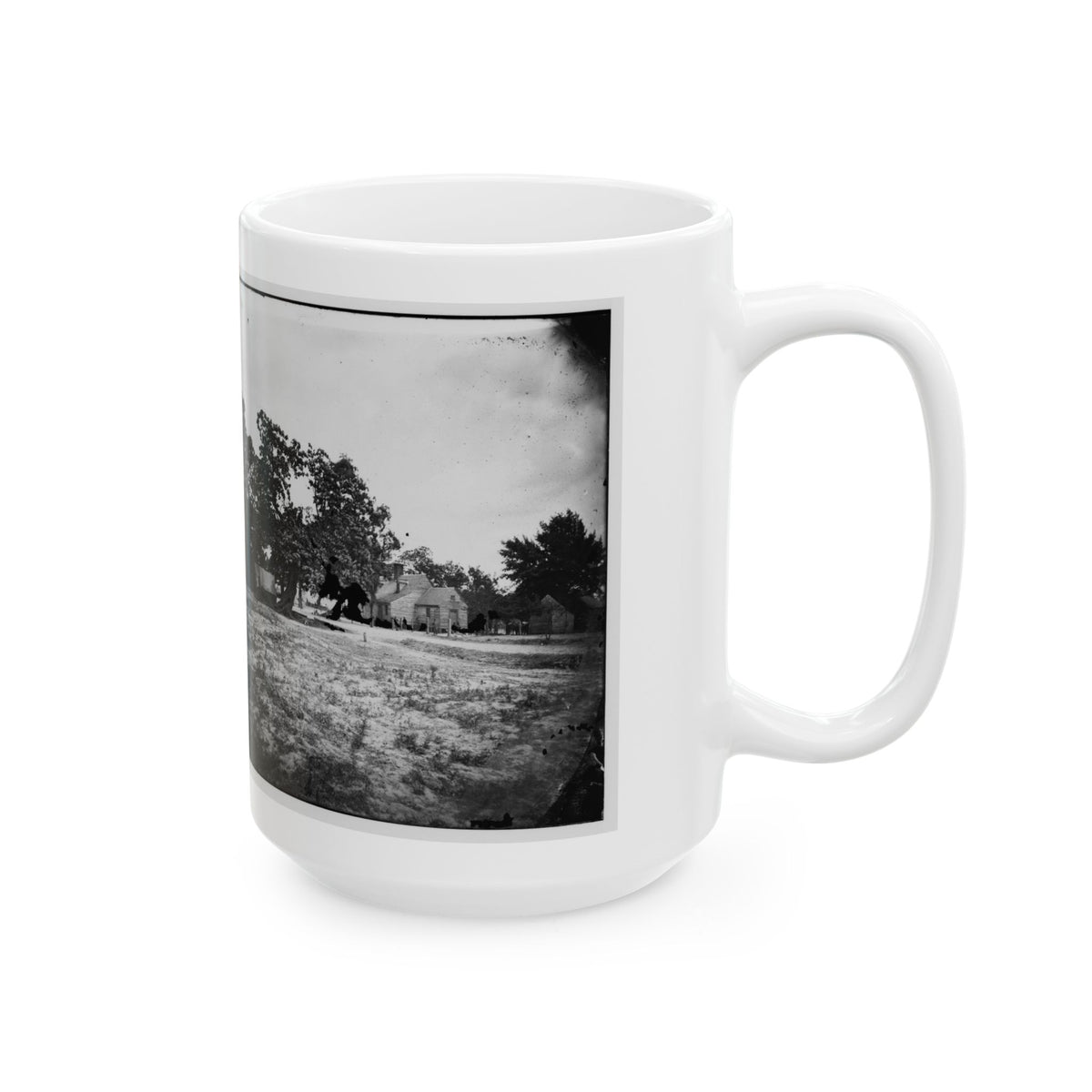 Cold Harbor, Va, Vicinity. W. P. Burnett's House; Tents At Left (U.S. Civil War) White Coffee Mug