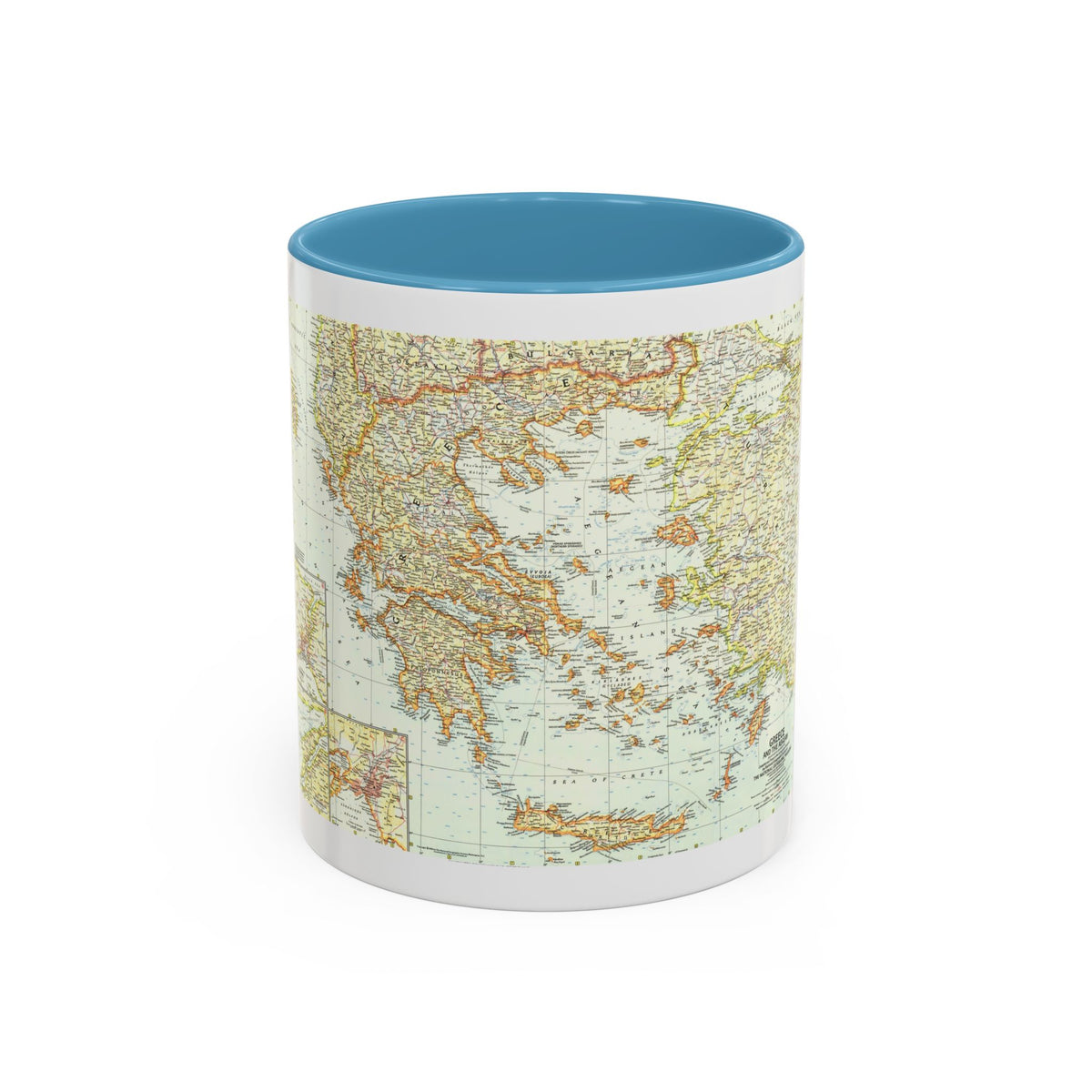 Greece and the Aegean (1958) (Map) Accent Coffee Mug