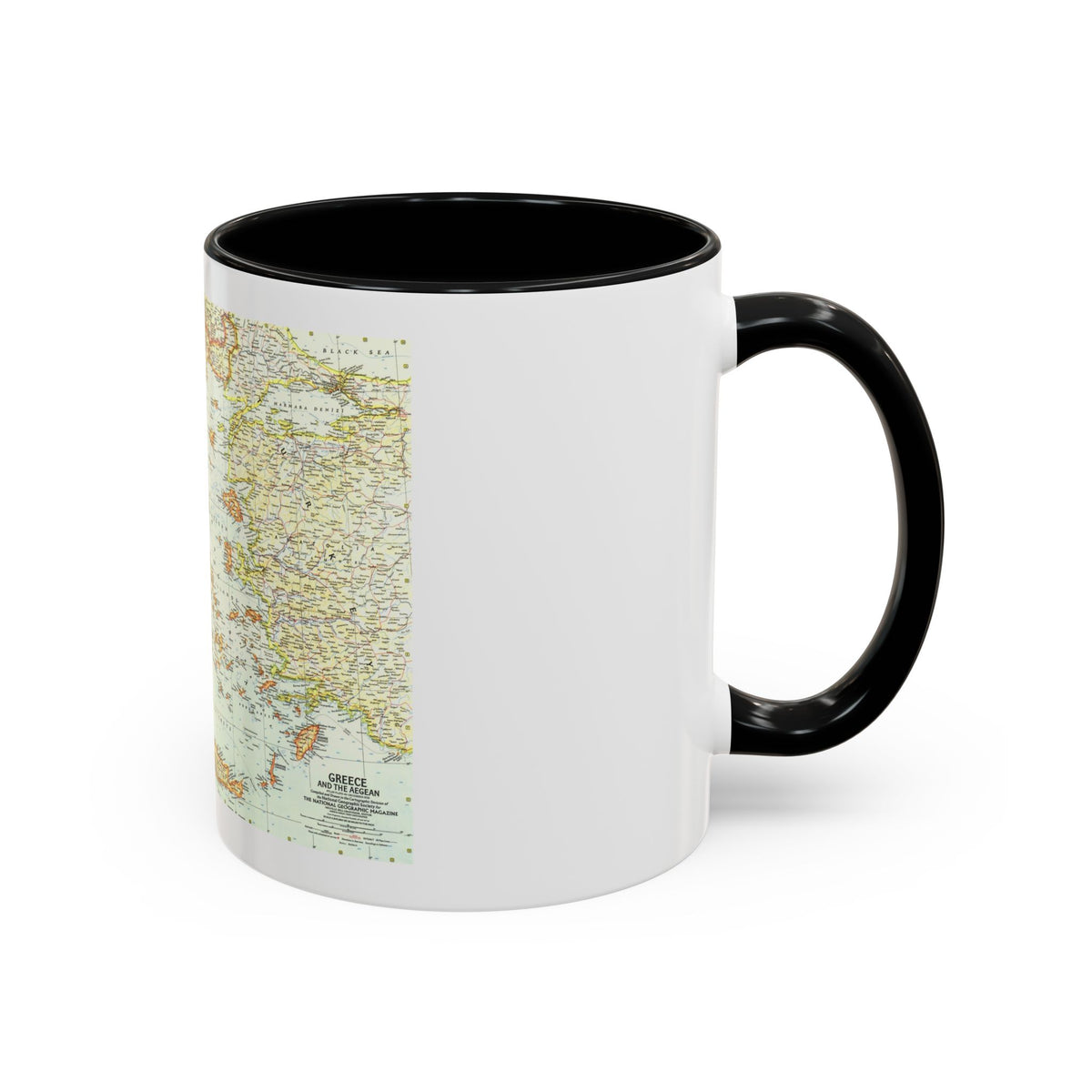 Greece and the Aegean (1958) (Map) Accent Coffee Mug