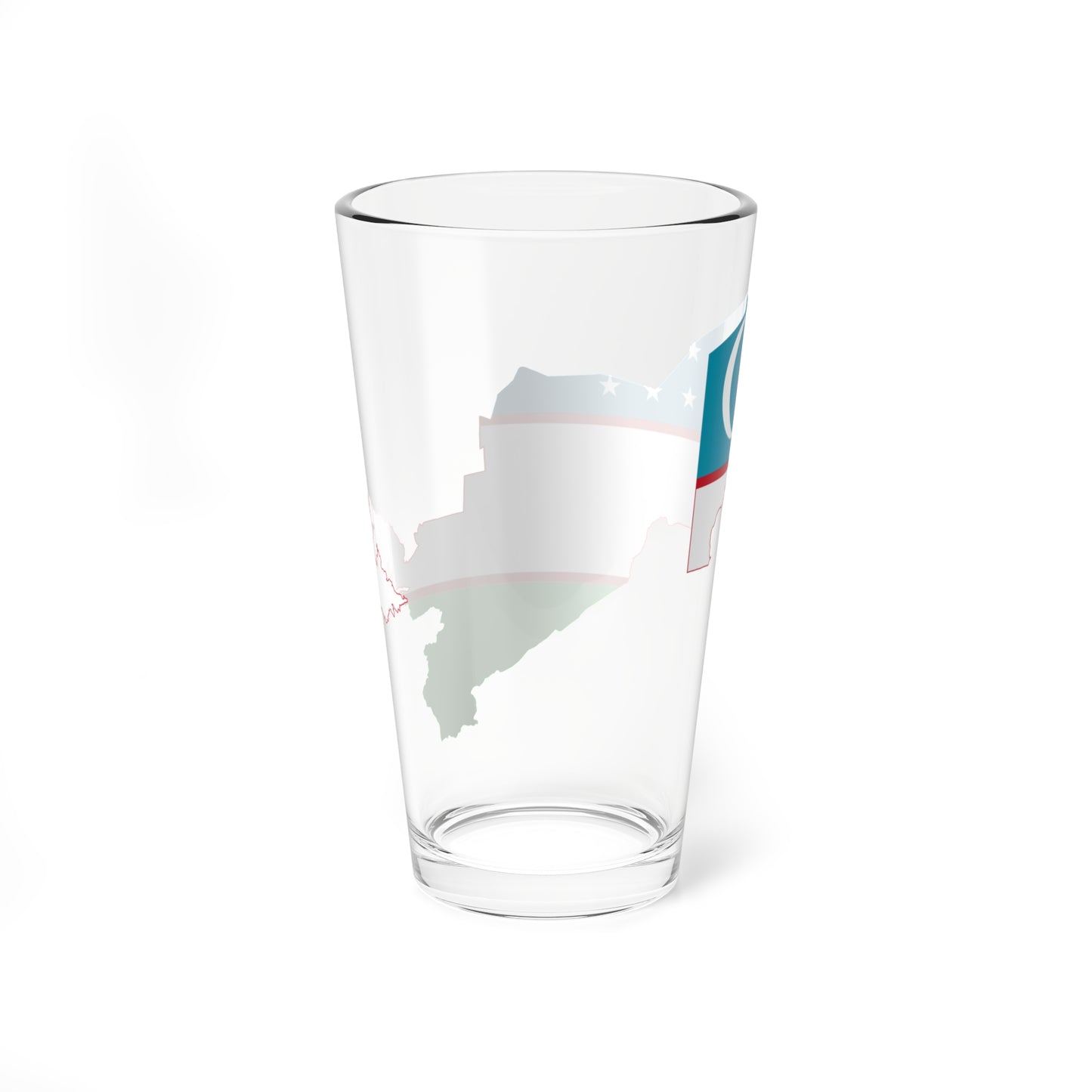 Flag and map of Uzbekistan (Uzbekistan) Pint Glass 16oz