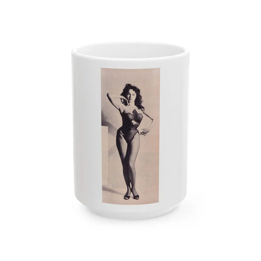 Julie Newmar #331 (Vintage Female Icon) White Coffee Mug-15oz-Go Mug Yourself