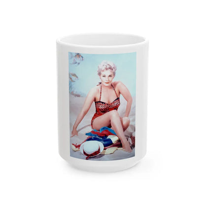 Kim Novak #347 (Vintage Female Icon) White Coffee Mug-15oz-Go Mug Yourself