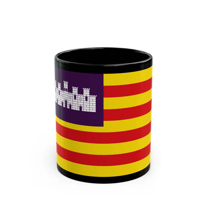 Flag of the Balearic Islands Spain - Black Coffee Mug-11oz-Go Mug Yourself