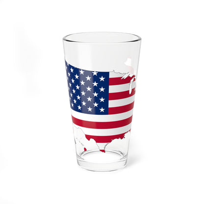 USA Flag Map (United States) Pint Glass 16oz
