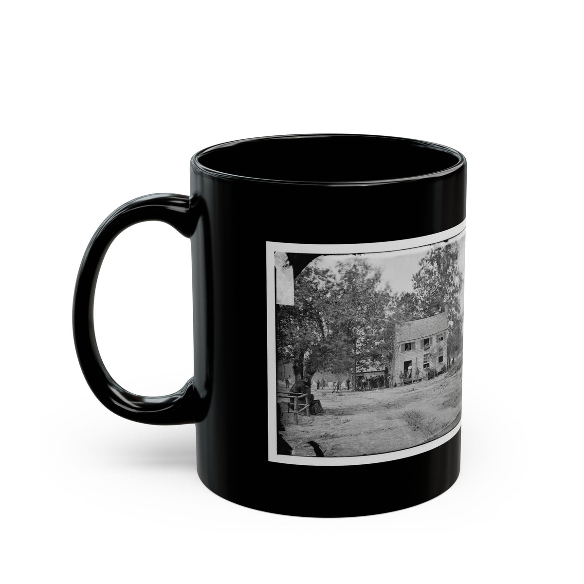 Fair Oaks, Va. Frame House Used As A Hospital By Gen Joseph Hooker's Division (U.S. Civil War) Black Coffee Mug