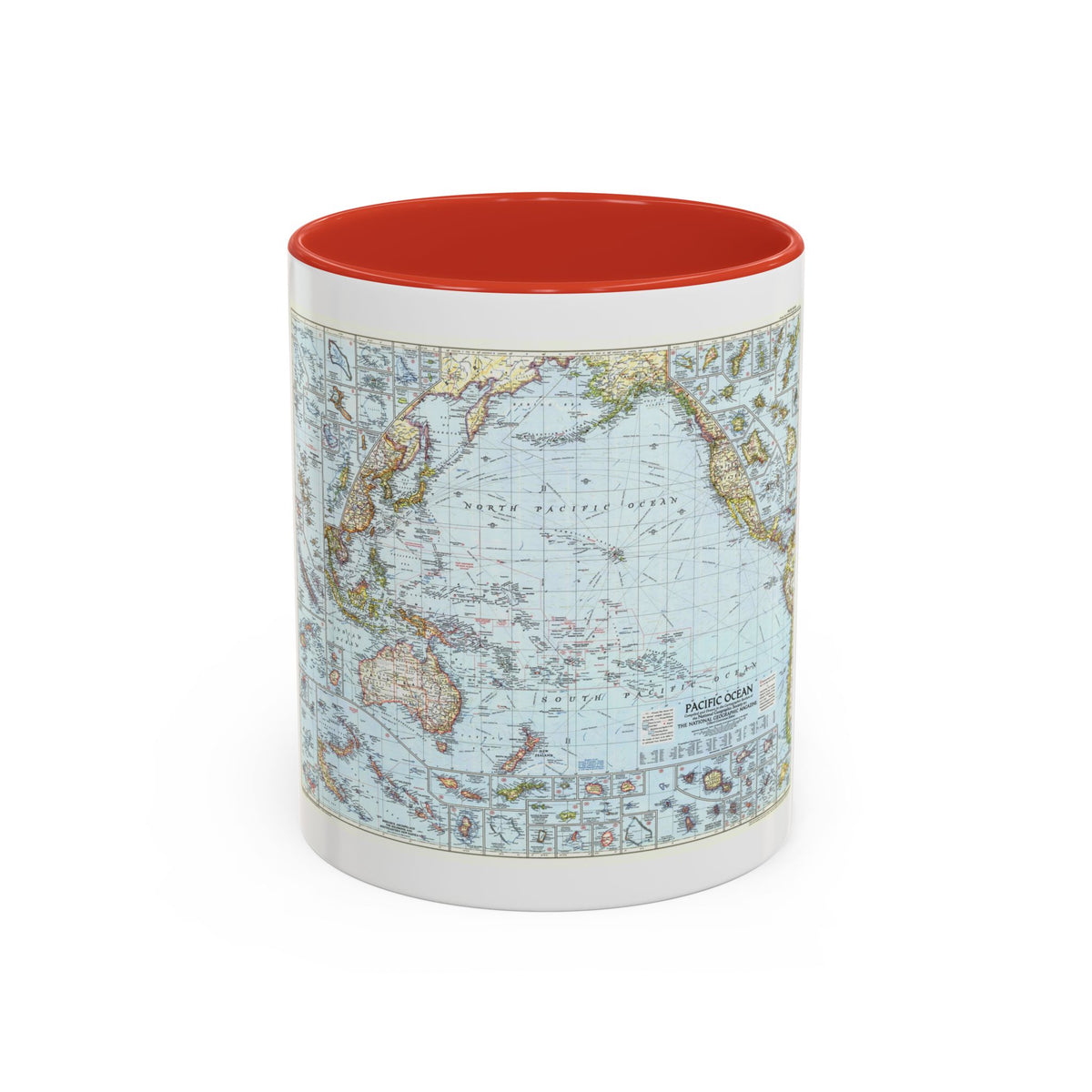 Pacific Ocean (1952) (Map) Accent Coffee Mug