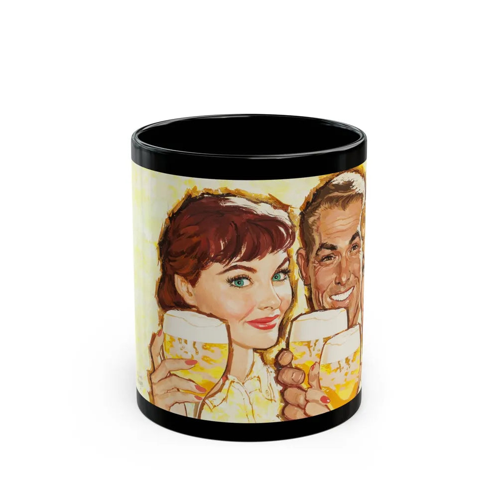 Ballantine Beer billboard illustration, 1957 - Black Coffee Mug-11oz-Go Mug Yourself