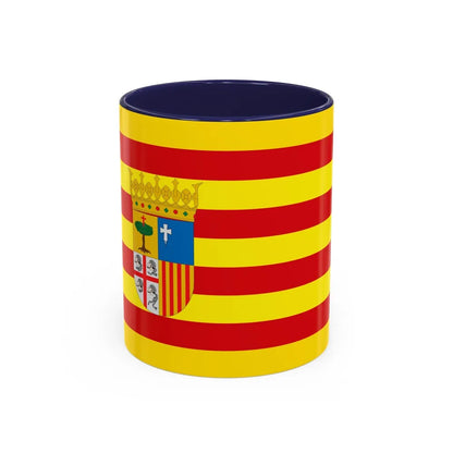 Flag of Aragon Spain - Accent Coffee Mug-11oz-Navy-Go Mug Yourself