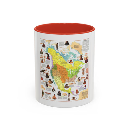North America - Indians of (1973) (Map) Accent Coffee Mug