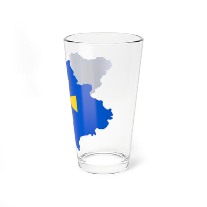 Flag-map of Poltava Oblast (Ukraine) Pint Glass 16oz