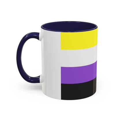 Nonbinary Pride Flag - Accent Coffee Mug-Go Mug Yourself