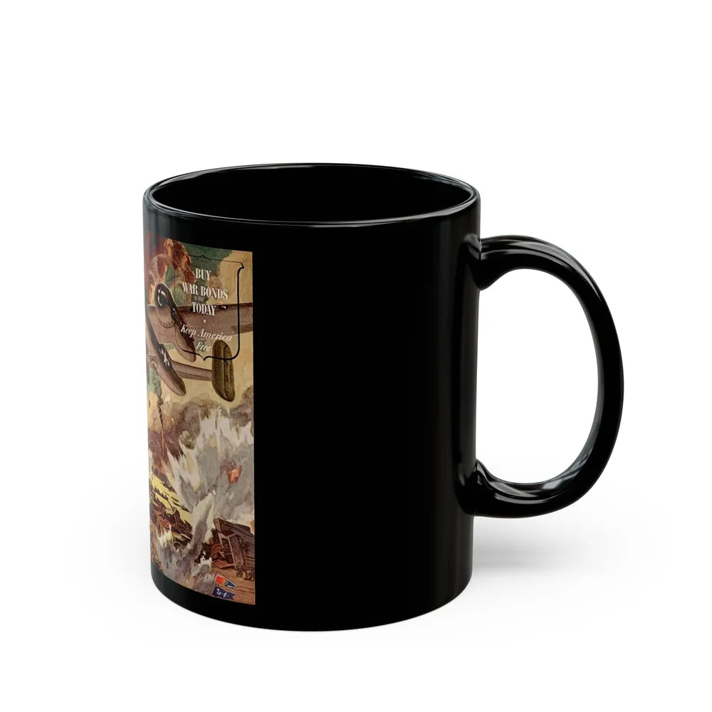 Buy War Bonds Today adv, The Saturday Evening Post, February 5, 1944 - Black Coffee Mug-Go Mug Yourself