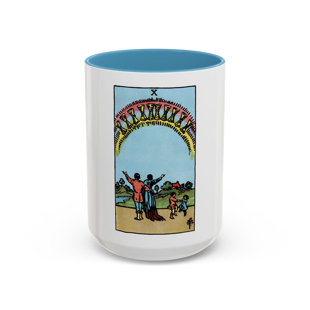 The 10 of Cups (Tarot Card) Accent Coffee Mug