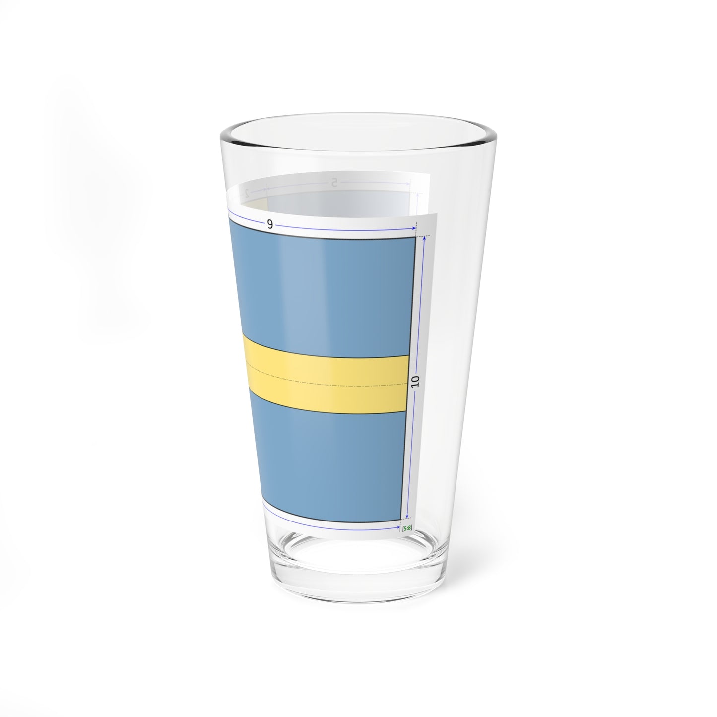 Flag of Sweden construction sheet (Sweden) Pint Glass 16oz