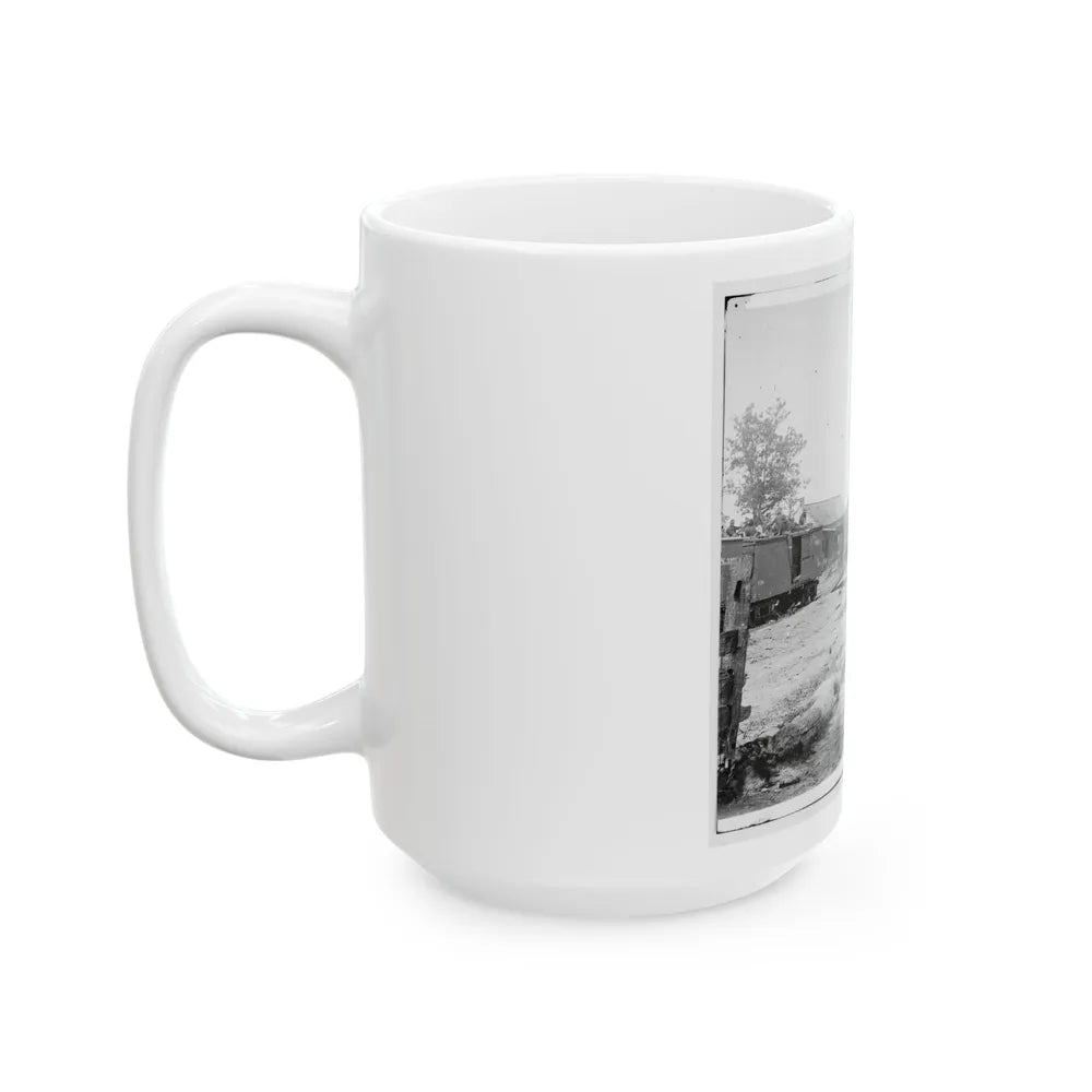 Catlett's Station, Va. The Station With U.S. Military Railroad Boxcars And Soldiers (U.S. Civil War) White Coffee Mug-Go Mug Yourself