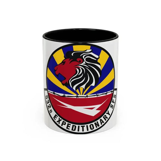 532d Expeditionary Security Forces Squadron (U.S. Air Force) Accent Coffee Mug 11oz Black - Go Mug Yourself
