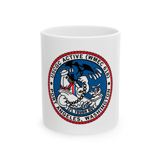 USCGC Active WMEC 618 Port Angeles WA (U.S. Coast Guard) White Coffee Mug