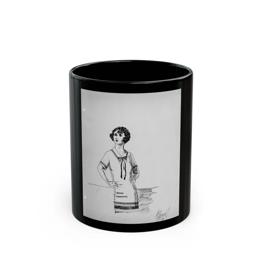 Early Figure Sketch 2 (c. 1920s) - Black Coffee Mug-11oz-Go Mug Yourself