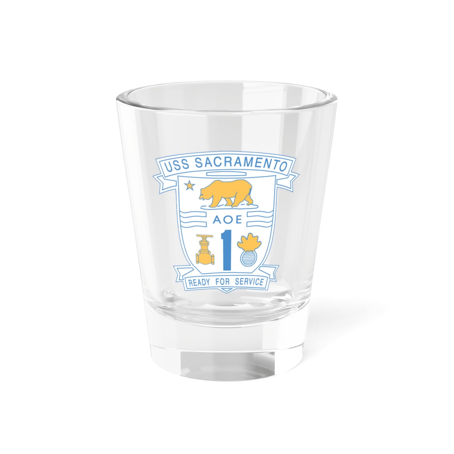 USS Sacramento Ready For Service (U.S. Navy) Shot Glass 1.5oz