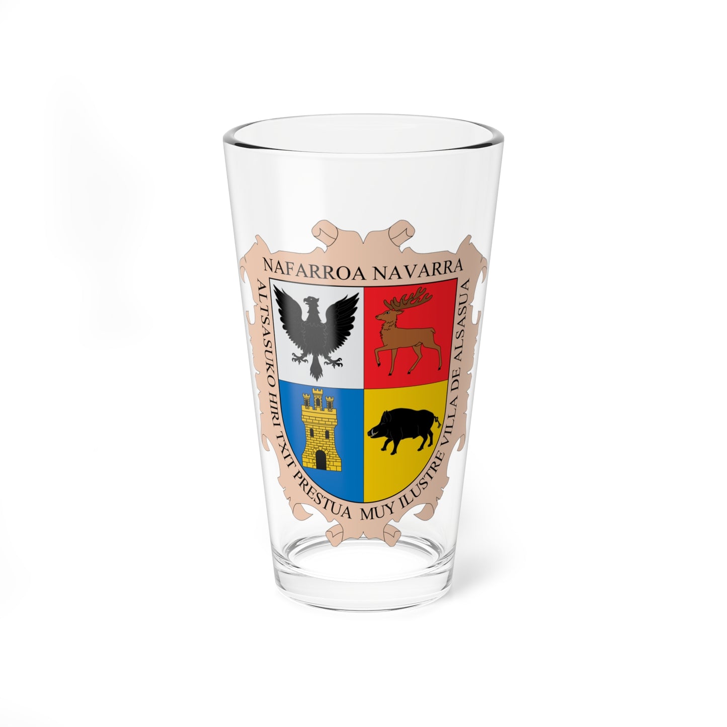 Escudo de Alsasua2 (Spain) (Coat of Arms) Pint Glass 16oz