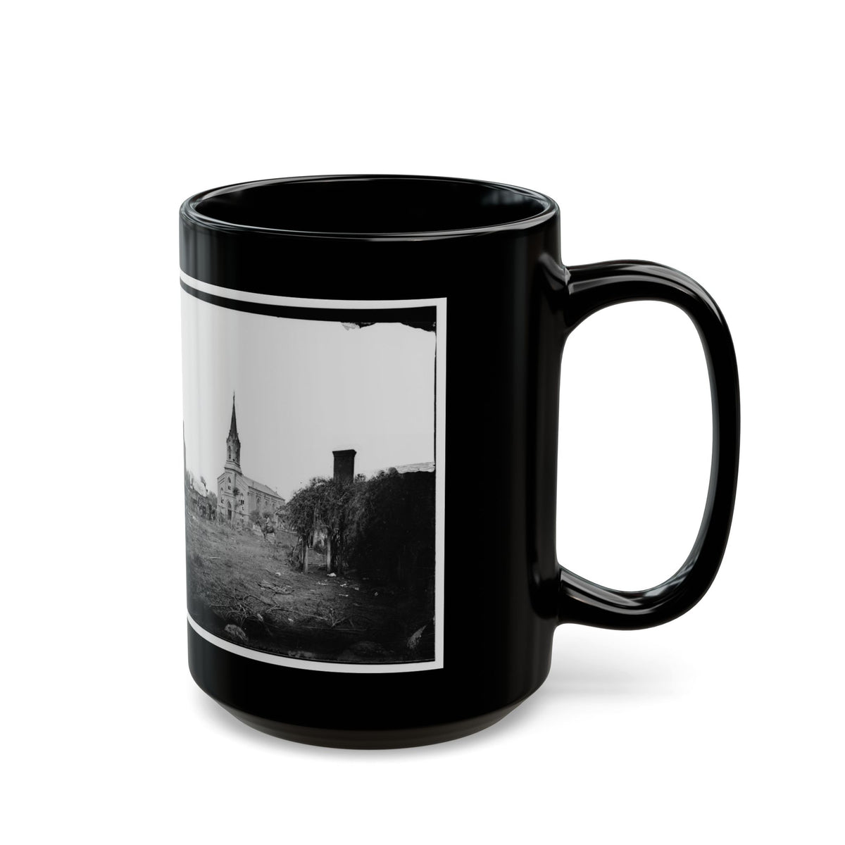 Baptist Church, Fredericksburg, Virginia, From The Backyard Of The Sanitary Commission Depot (U.S. Civil War) Black Coffee Mug