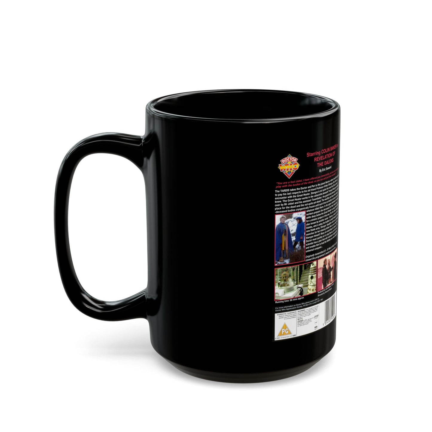 DOCTOR WHO REVELATION OF THEDALEKS (VHS COVER) - Black Coffee Mug