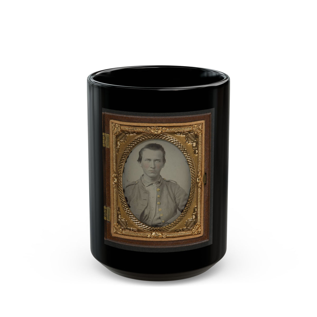 Unidentified Soldier In Confederate Uniform 003 (U.S. Civil War) Black Coffee Mug