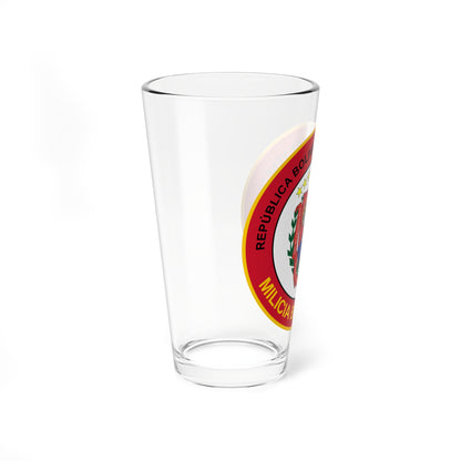 Emblem of the Bolivarian Militia of Venezuela (Venezuela) (Coat of Arms) Pint Glass 16oz