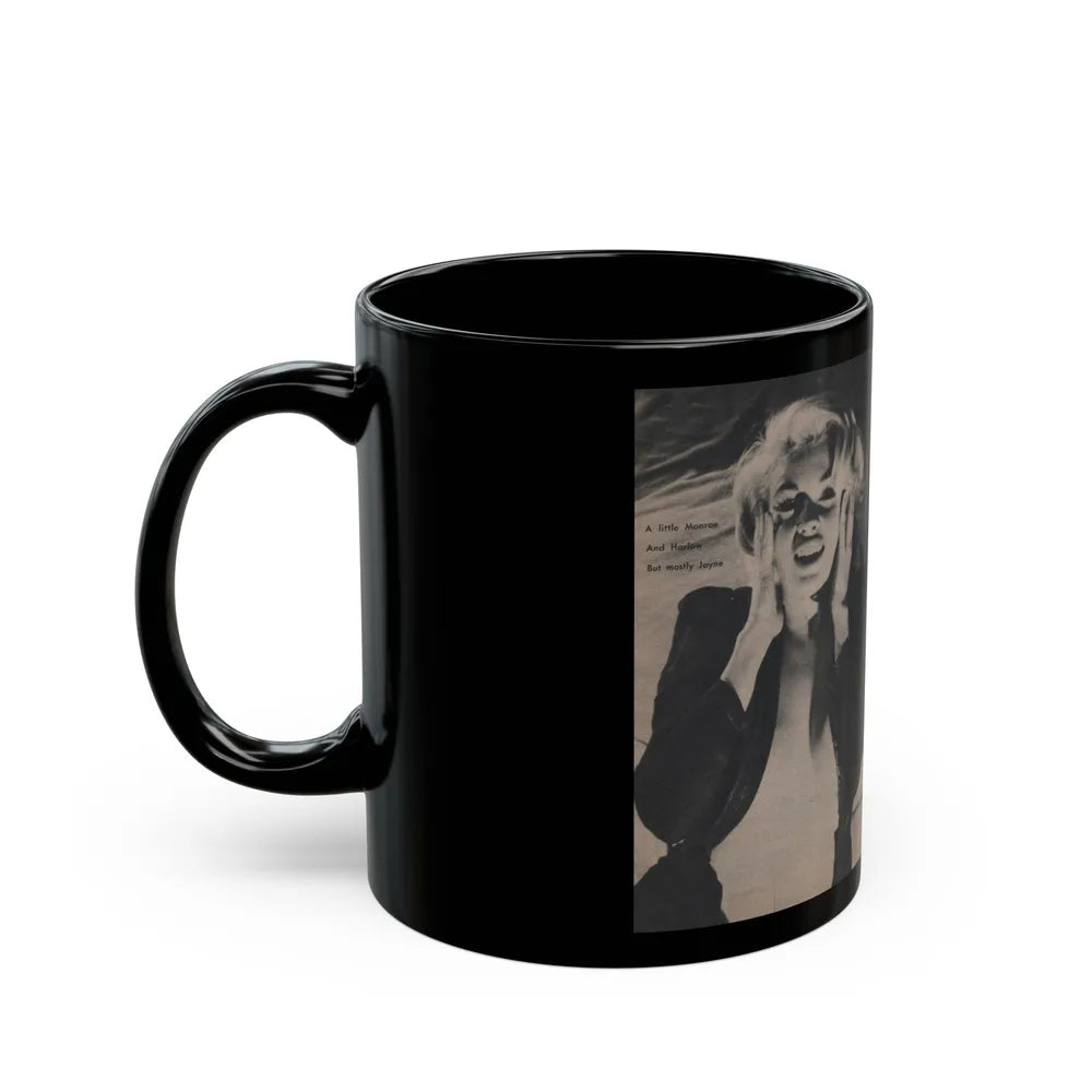 Jayne Mansfield #310 - JAYNE Pocket Magazine Pages 64 & 65 (Vintage Female Icon) Black Coffee Mug-Go Mug Yourself