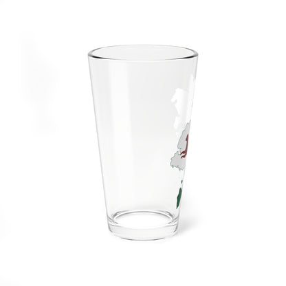 Flag-map of Ufa (Russia) Pint Glass 16oz