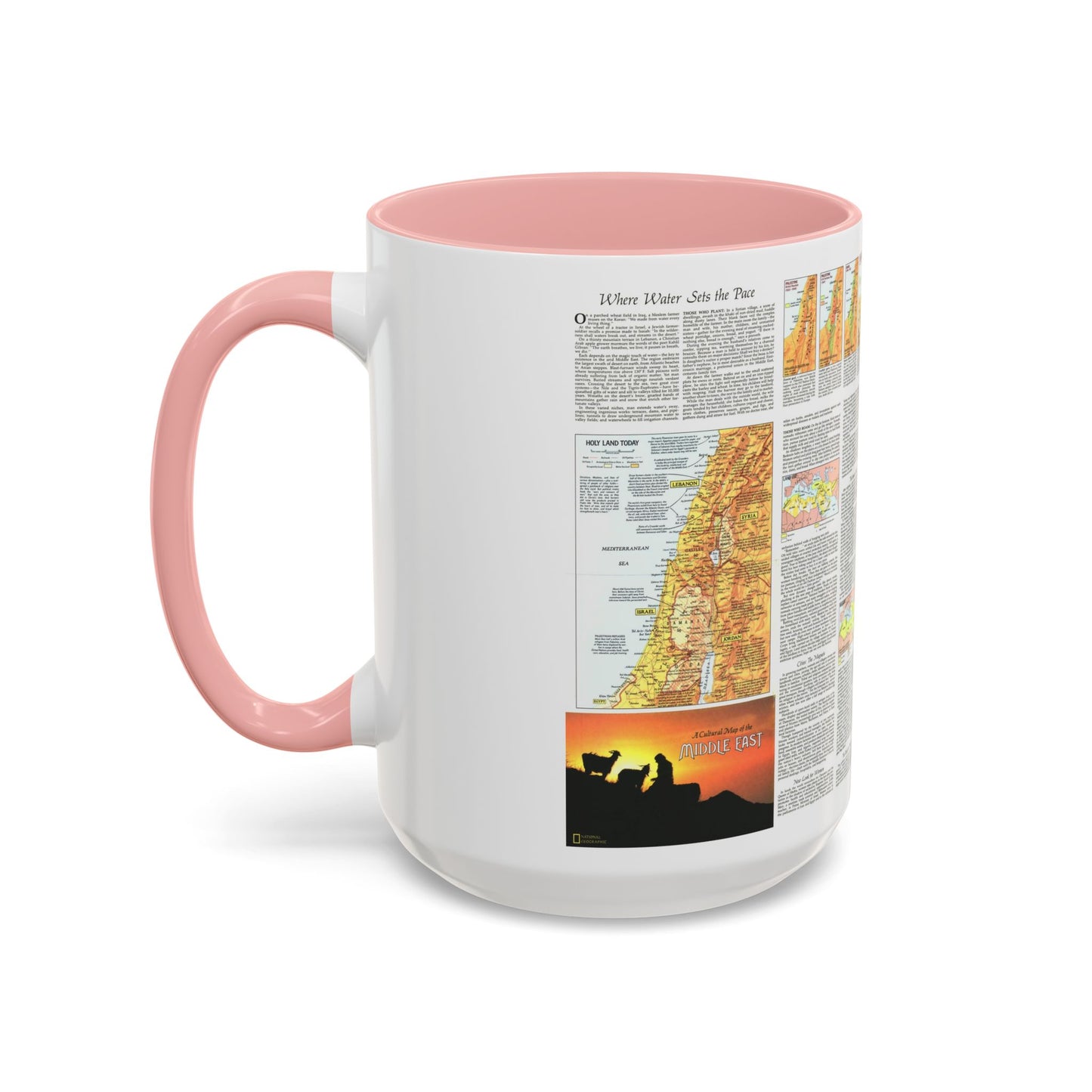 Middle East - The Peoples 2 (1972) (Map) Accent Coffee Mug