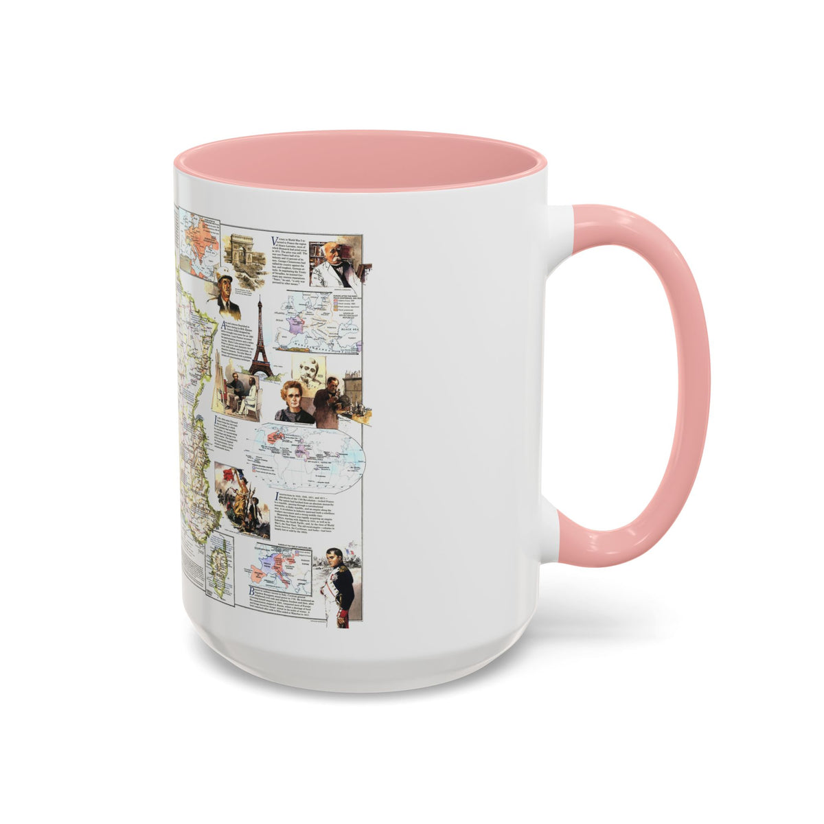 France- - Historical Evolution of a Nation (1989) (Map) Accent Coffee Mug