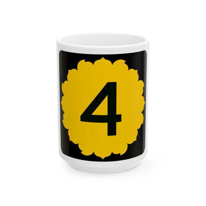 K-4 (Kansas) (Road Sign) White Coffee Mug