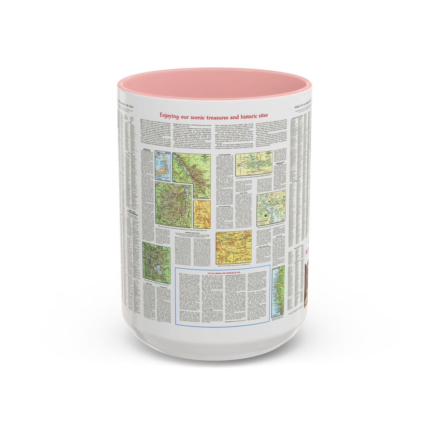 USA - Scenic Treasures and Historic Sites (1966) (Map) Accent Coffee Mug