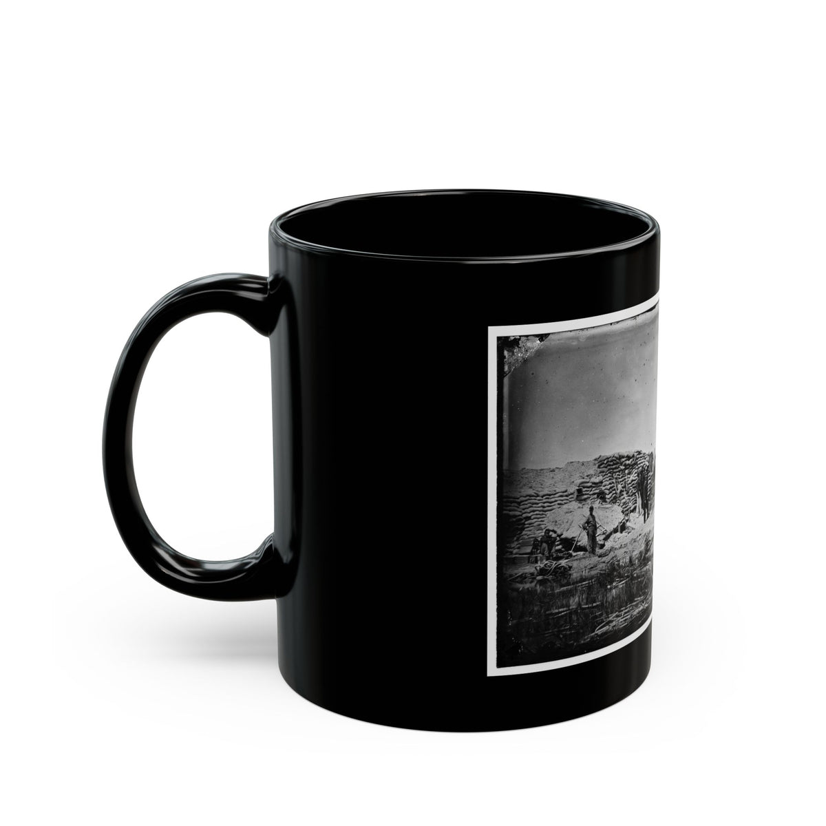 Morris Island, South Carolina. Naval Battery. Two 8-Inch Parrot Rifles. Breaching Battery Against Fort Sumter (U.S. Civil War) Black Coffee Mug