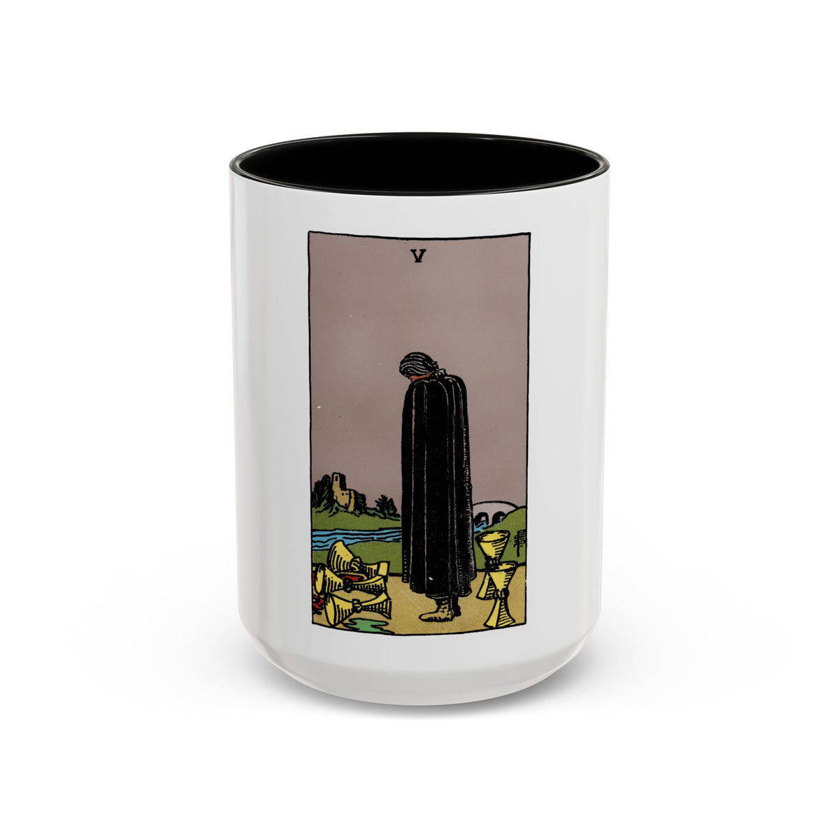 The 5 of Cups (Tarot Card) Accent Coffee Mug