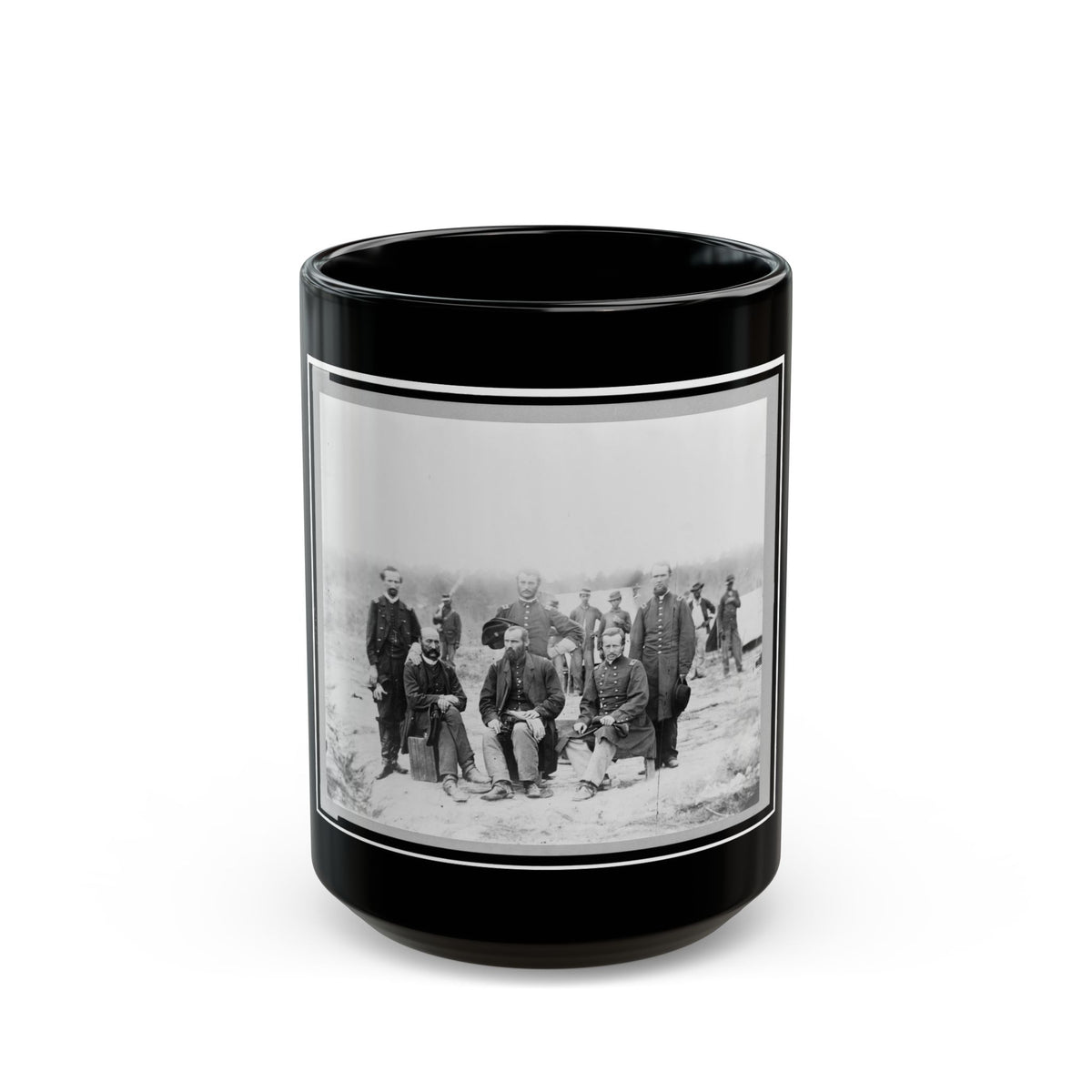 Field And Staff Of 39th U.S. Colored Infantry, In Front Of Petersburg, Va. (U.S. Civil War) Black Coffee Mug