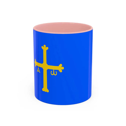 Flag of Asturias Spain - Accent Coffee Mug-11oz-Pink-Go Mug Yourself