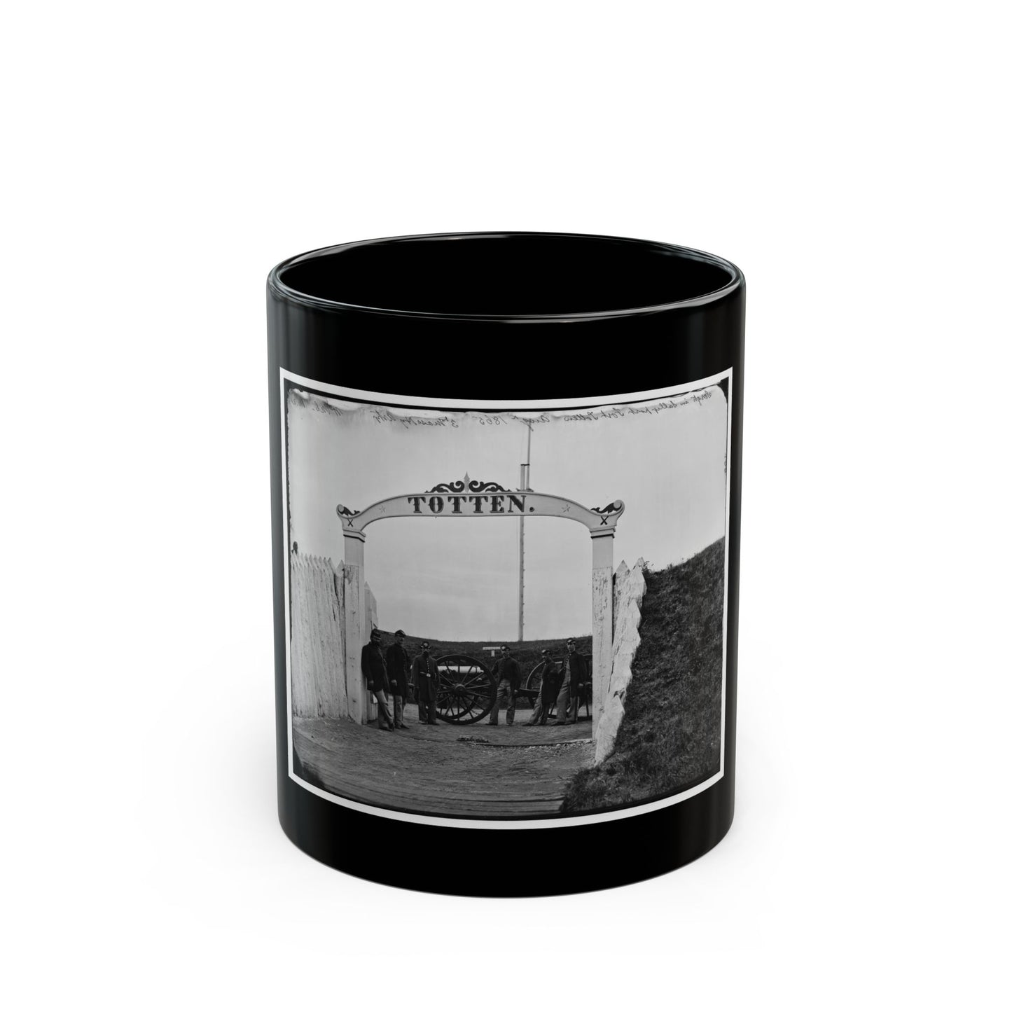 District Of Columbia. Men And Gun Of 3d Massachusetts Heavy Artillery At Ornamental Gate Of Fort Totten (U.S. Civil War) Black Coffee Mug