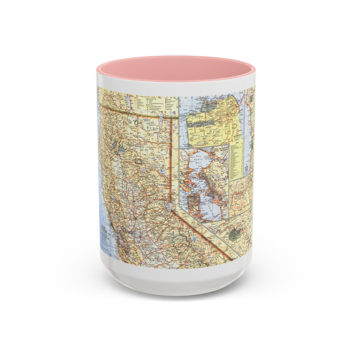 USA - California, Northern (1966) (Map) Accent Coffee Mug