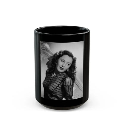 Barbara Stanwyck #183 (Vintage Female Icon) Black Coffee Mug-15oz-Go Mug Yourself