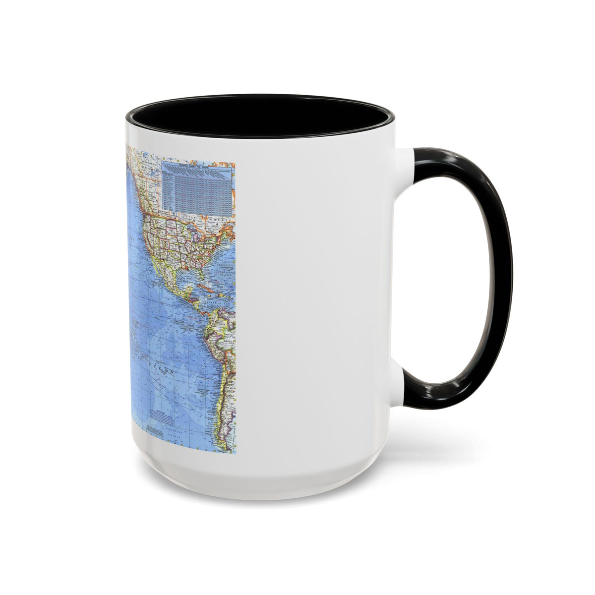 Pacific Ocean (1969) (Map) Accent Coffee Mug