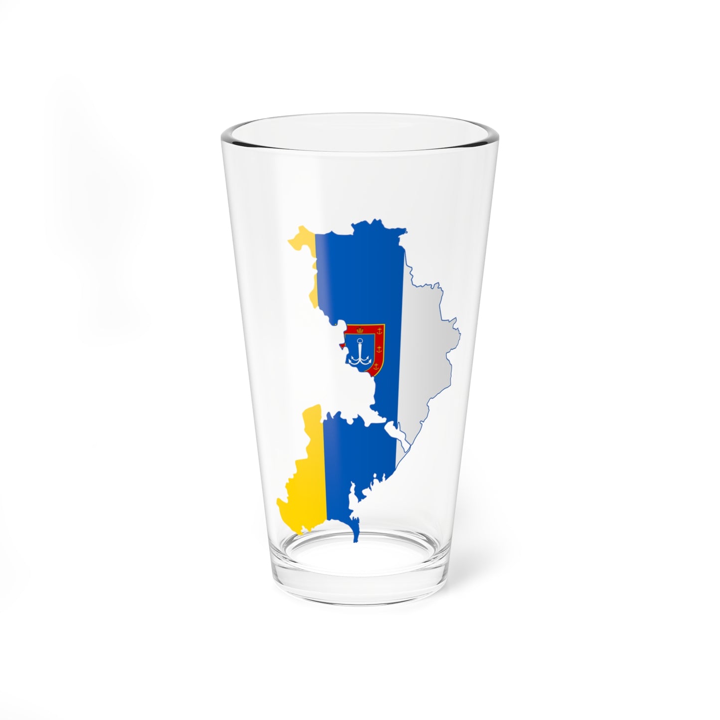 Flag-map of Odesa Oblast (Ukraine) Pint Glass 16oz
