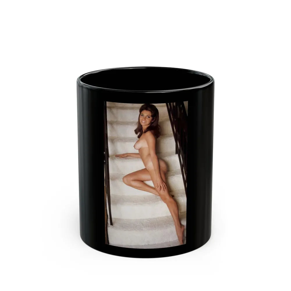 Victoria Vetri #88 - Topless (Vintage Female Icon) Black Coffee Mug-11oz-Go Mug Yourself