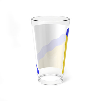 Flag of Novovarshavsky rayon Omsk oblast 2006 (Russia) Pint Glass 16oz