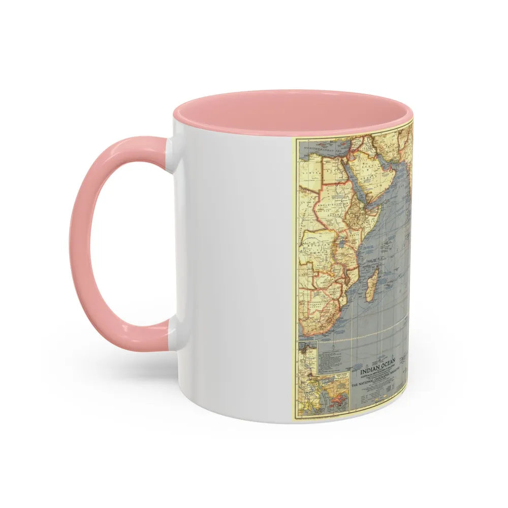 Indian Ocean (1941) (Map) Accent Coffee Mug-Go Mug Yourself