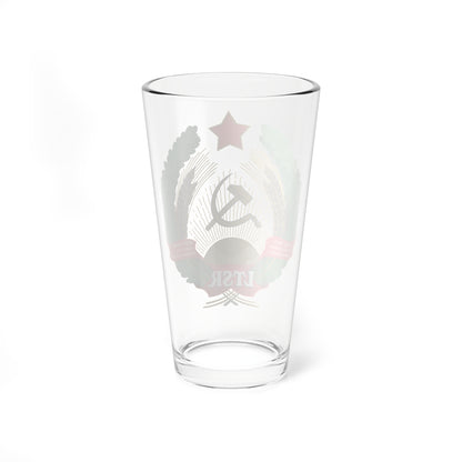Emblem of Lithuanian SSR (Lithuania) (Coat of Arms) Pint Glass 16oz