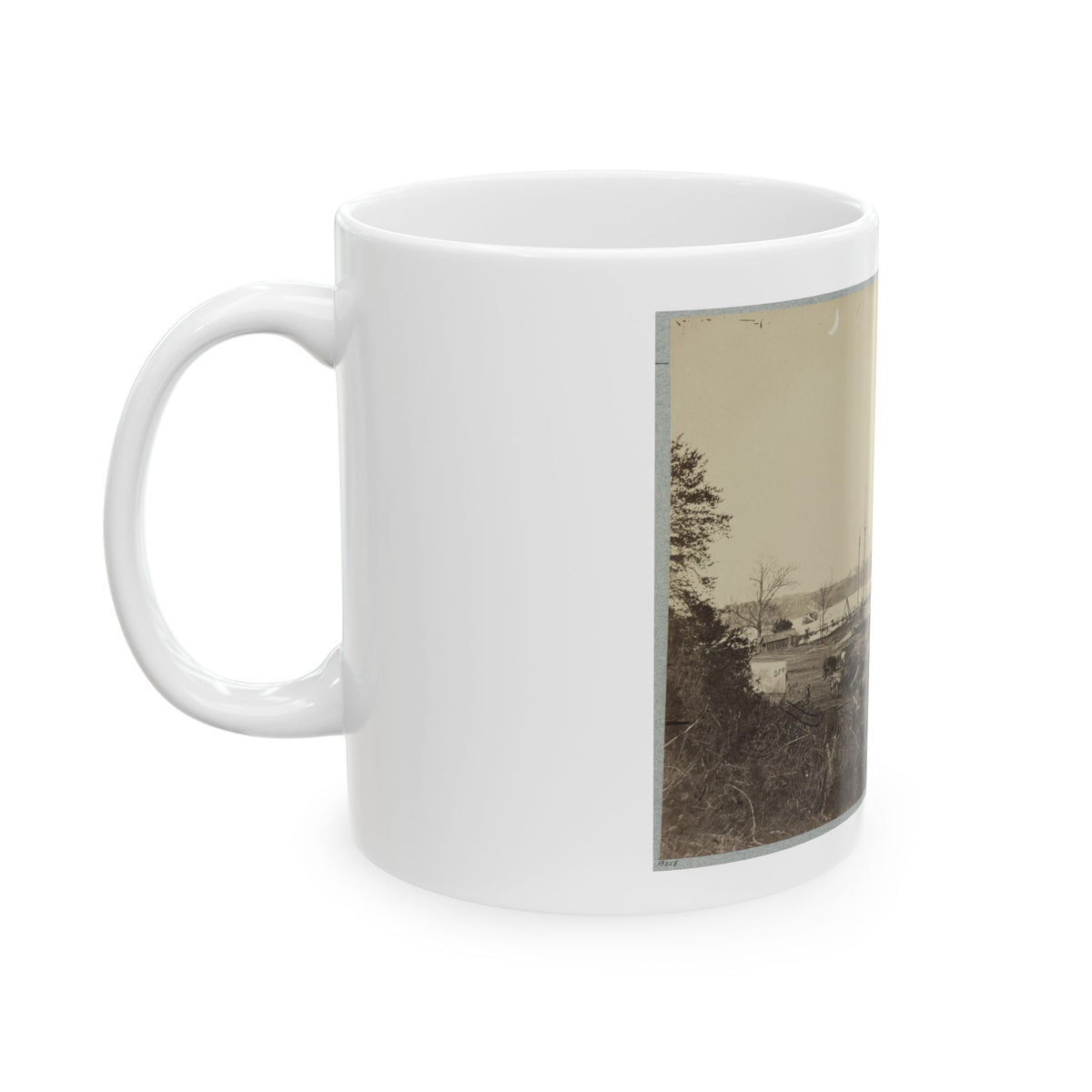 Broadway Landing, Appomattox River, Va., Butler's Signal Tower At Point Of Rocks, In Distance (U.S. Civil War) White Coffee Mug