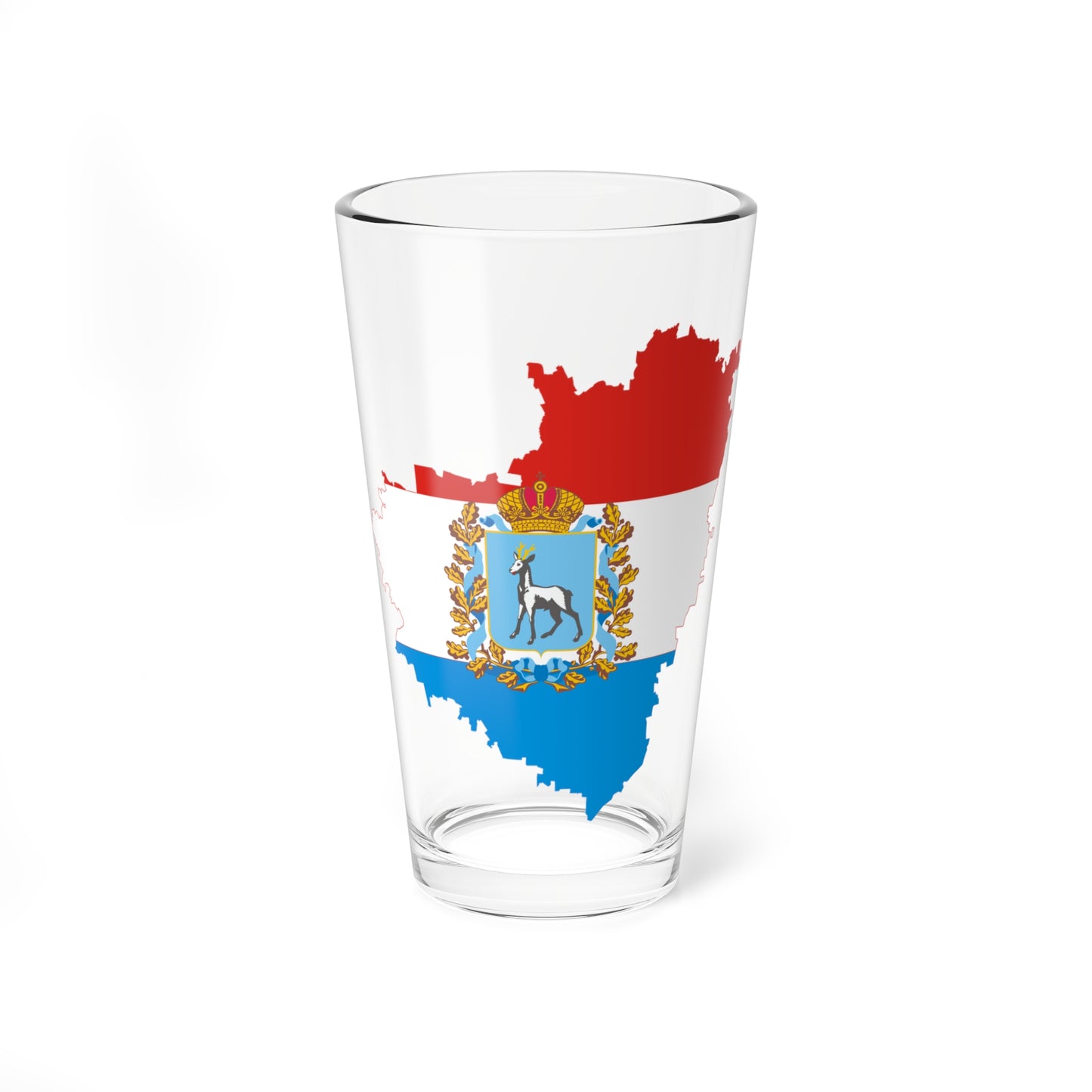 Flag-map of Samara Oblast (Russia) Pint Glass 16oz